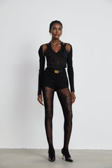 Rivi cutout elasticatedwaistband tights