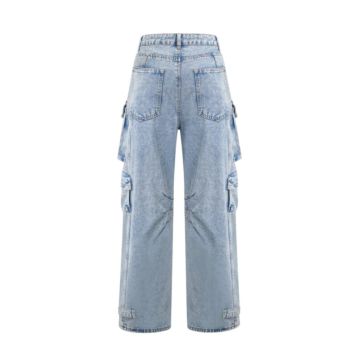 Roberta Trousers Blue High - Waisted Cargo & Wide - Leg Silhouette