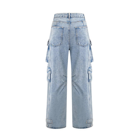 Roberta Trousers Blue High - Waisted Cargo & Wide - Leg Silhouette