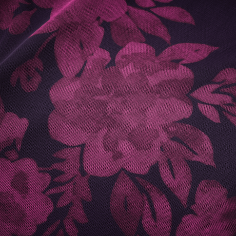 Isabel Floral Midi Dress in Vibrant Purple with Spaghetti Straps & Lace Trims - modified