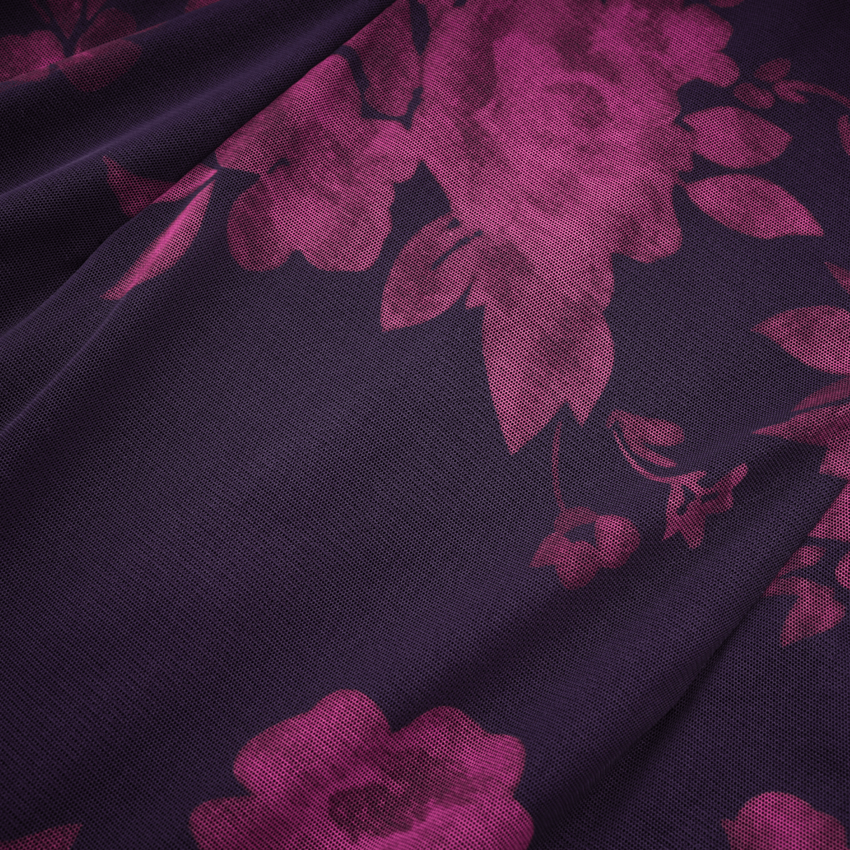 Isabel Floral Midi Dress in Vibrant Purple with Spaghetti Straps & Lace Trims