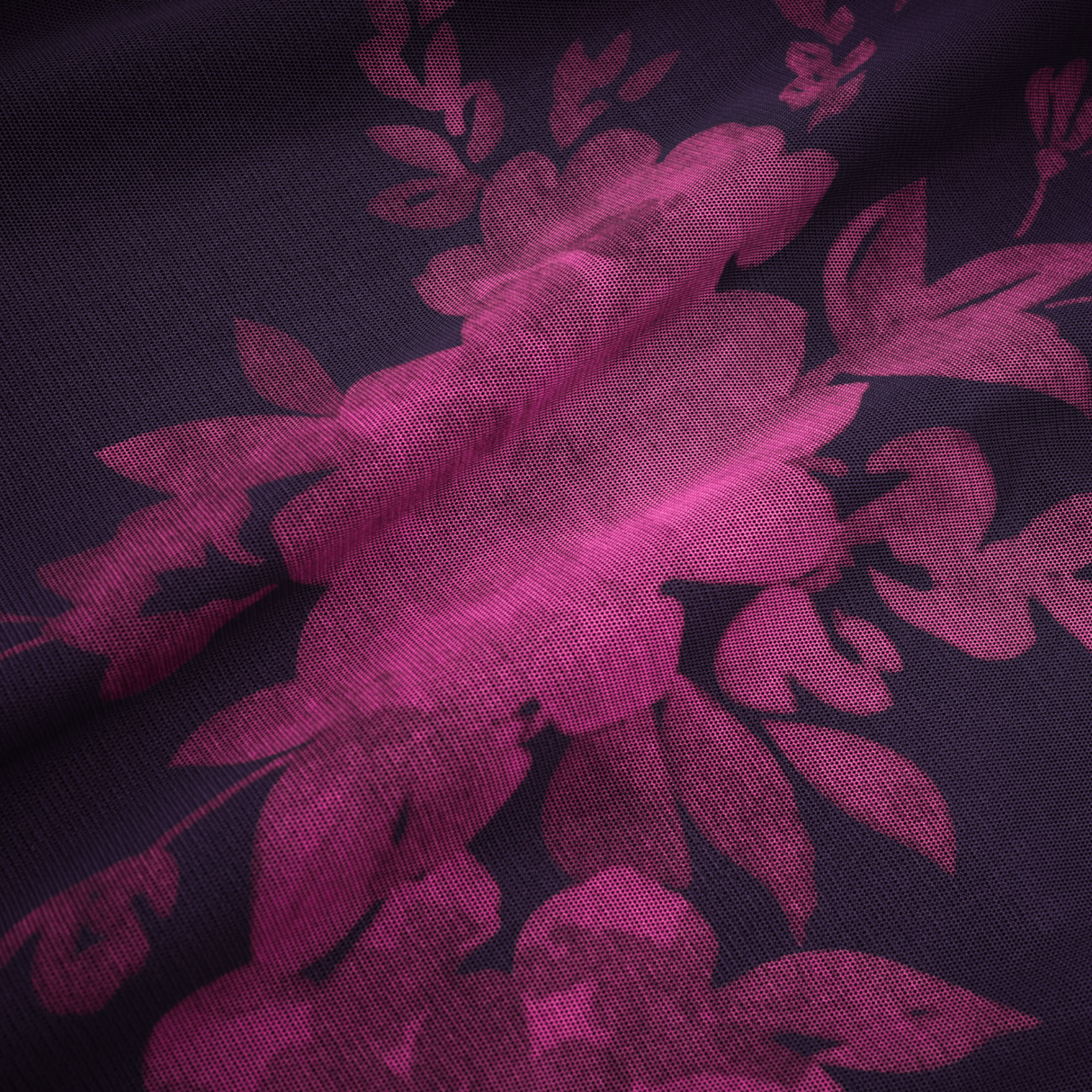 Isabel Floral Midi Dress in Vibrant Purple with Spaghetti Straps & Lace Trims