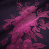 Isabel Floral Midi Dress in Vibrant Purple with Spaghetti Straps & Lace Trims