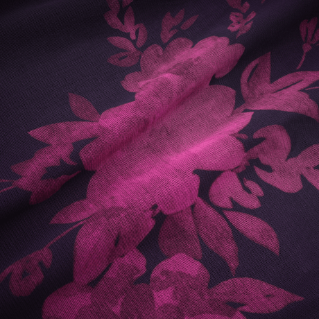 Isabel Floral Midi Dress in Vibrant Purple with Spaghetti Straps & Lace Trims - modified