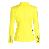 Rosalba Blazer - Tailored Double - Breasted Silhouette - Modern Flair - Slim - Fitting Shape - Vibrant Electric - Decorative Buttons