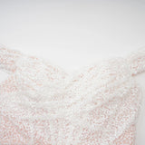 Rosalba Maxi Dress White Sequin Off - Shoulder