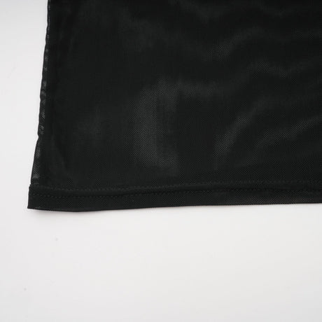 Rosalba Top Black Faux Fur Tulle & Faux Mink Fur