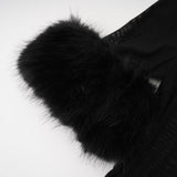 Rosalba Top Black Faux Fur Tulle & Faux Mink Fur