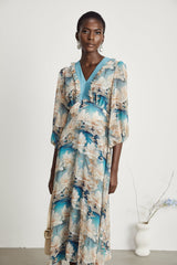 Rosalee Vneck floralprint midi dress