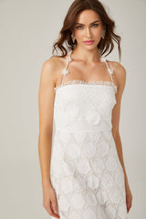 Rosalie lace fauxfloral halterneck midi dress