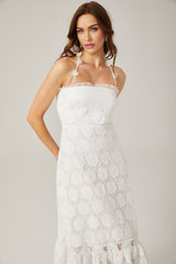 Rosalie lace fauxfloral halterneck midi dress