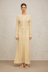 Rosalie Neutrals Pointelle Knit Cardigan & Skirt