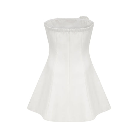 Rosalie white fauxflower mini dress