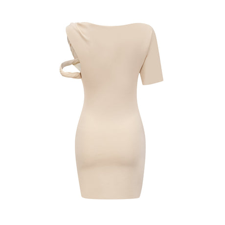 Rosalinda neutrals twiststrap mini dress