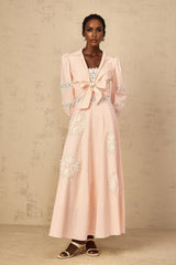 Rosangela Blouse & Dress Set with Lace Accents in Pink