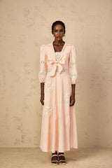 Rosangela Blouse & Dress Set with Lace Accents in Pink