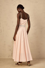 Rosangela Blouse & Dress Set with Lace Accents in Pink