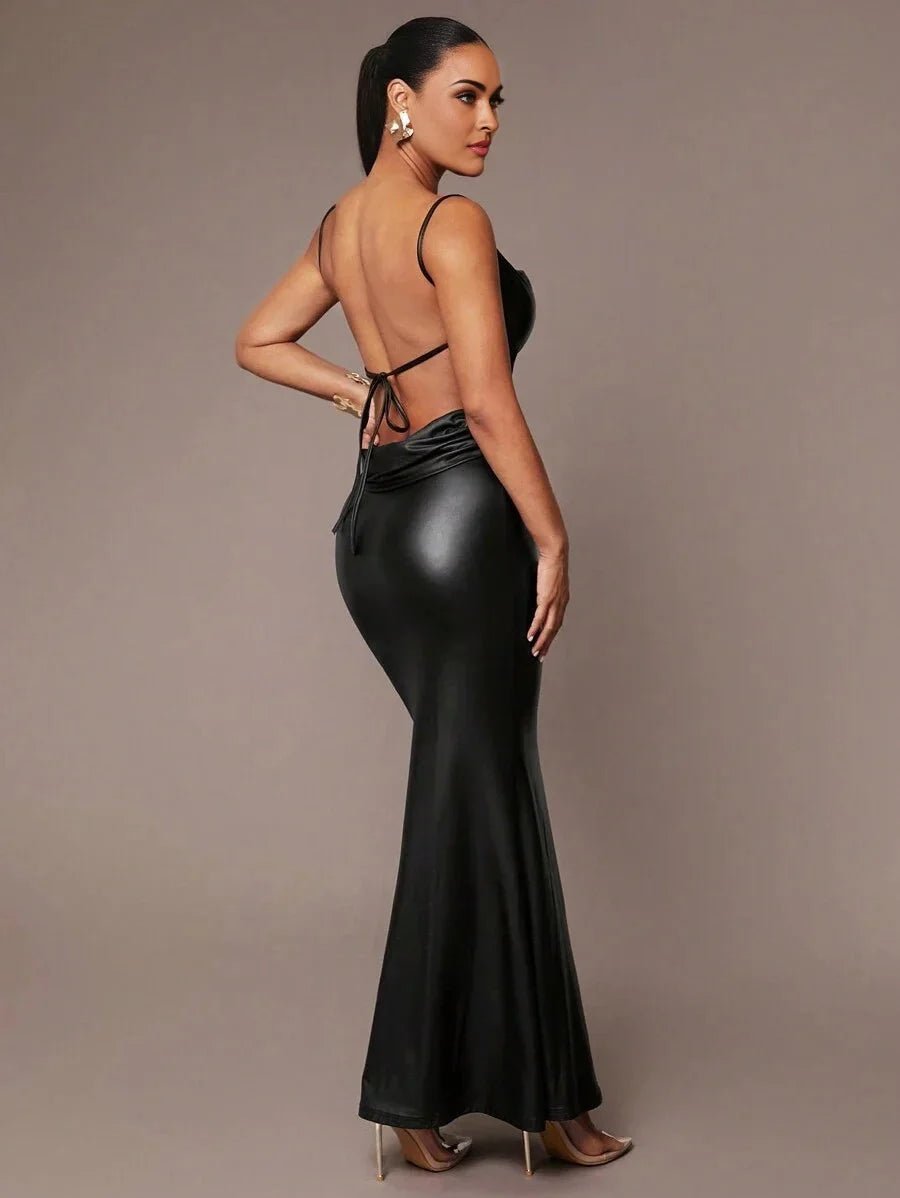 Rosangela Maxi Dress - Hem Shaped Mermaid - Neckline Spaghetti Strap - Occasion Wedding - Waist Line High Waist - Style Party Style