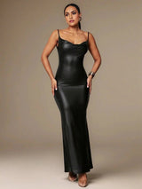 Rosangela Maxi Dress - Hem Shaped Mermaid - Neckline Spaghetti Strap - Occasion Wedding - Waist Line High Waist - Style Party Style