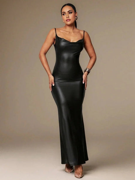 Rosangela Maxi Dress - Hem Shaped Mermaid - Neckline Spaghetti Strap - Occasion Wedding - Waist Line High Waist - Style Party Style