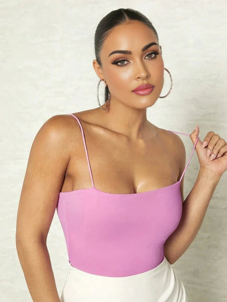 Rosanna Bodysuit - High Stretch Fabric Elasticity - Backless - Slim Fit Type - Sleeveless Length - Casual Style - Premium Quality - Modern Look