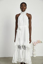 Rosanna Midi Dress White Guipure Lace Tiered Cut Out Design