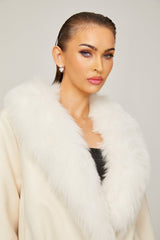 Rosaura Jacket White Suede Faux Fur Coat