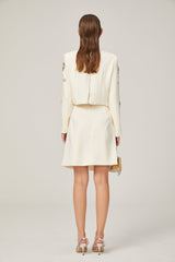Rosaura Skirt & Top Set Crystal Embellished White