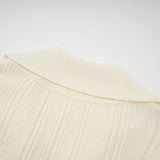 Rose Midi Dress Neutrals Ribbed - Knit Flared Pockets Button - Front & V - Neck