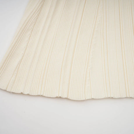 Rose Midi Dress Neutrals Ribbed - Knit Flared Pockets Button - Front & V - Neck