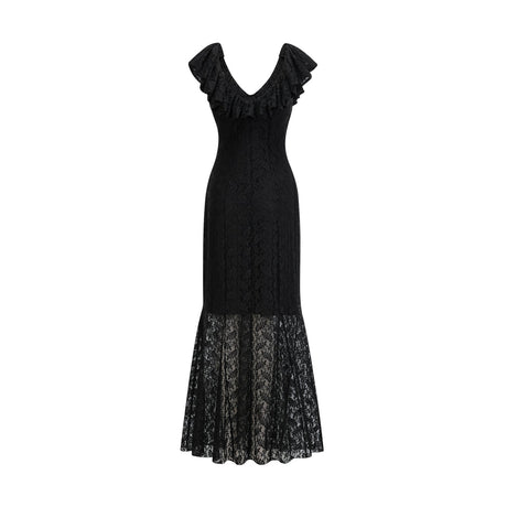Roseline ruffledtrim florallace gown