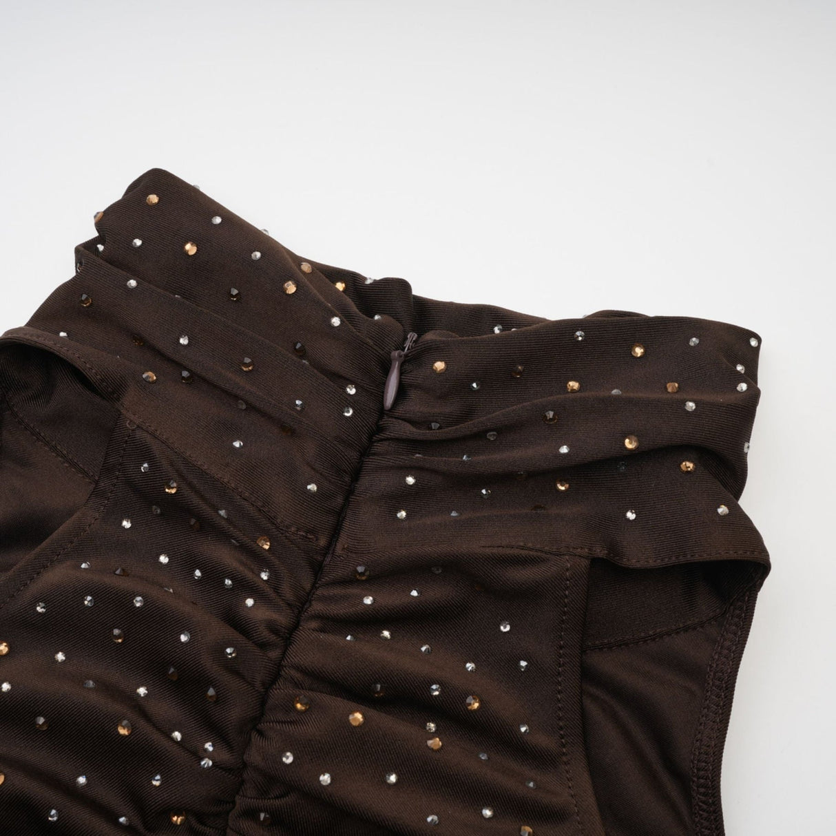 RoseSuzette brown crystalembellished bodysuit