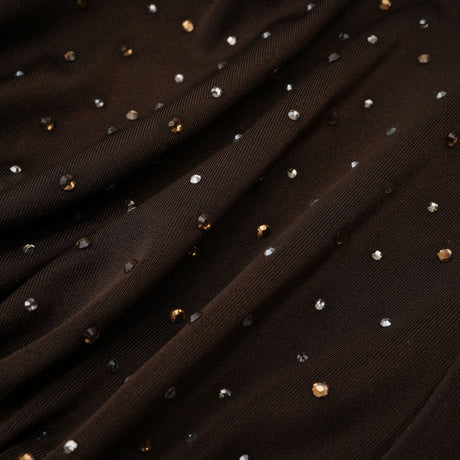 RoseSuzette brown crystalembellished bodysuit