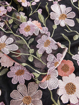 Round Neck Long Sleeve Slit Embroidery 3D Floral Relaxed Casual Dress Maxi Women Outfit