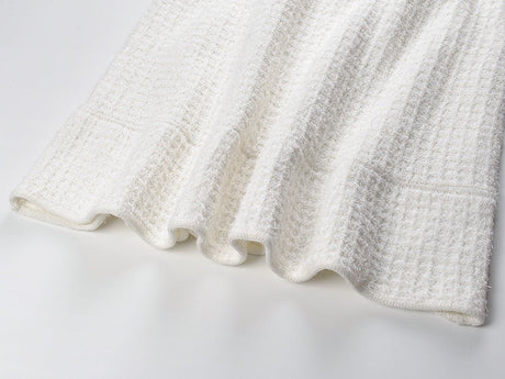 Ruby Dress - A - Line Silhouette - Tailored Fit - Textured Fabric - Button Detailing - Chic Vintage - Inspired Look