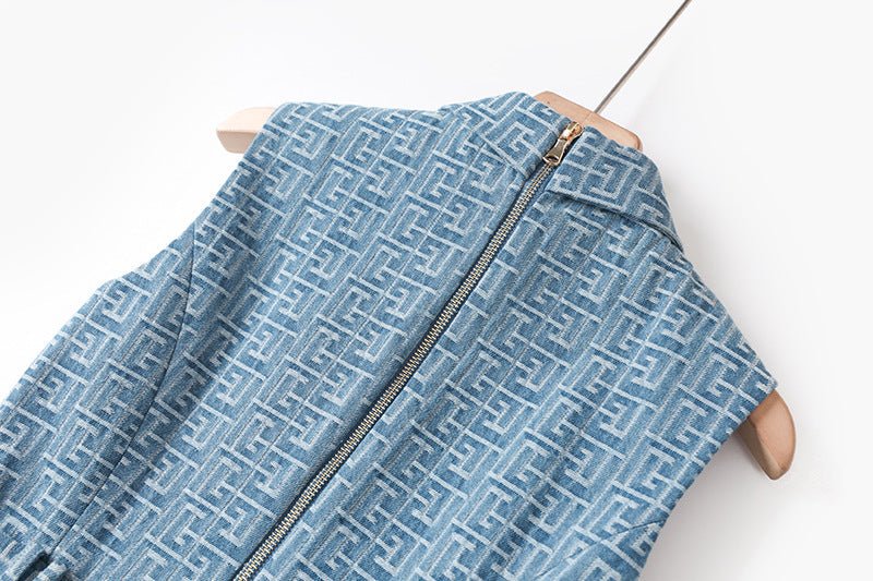 Ruby Dress - Tailored Sleeveless Silhouette - Double - Breasted Belted Design - Fitted Waist - Elegant Chic Look