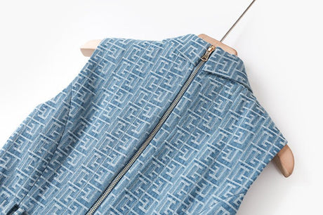 Ruby Dress - Tailored Sleeveless Silhouette - Double - Breasted Belted Design - Fitted Waist - Elegant Chic Look