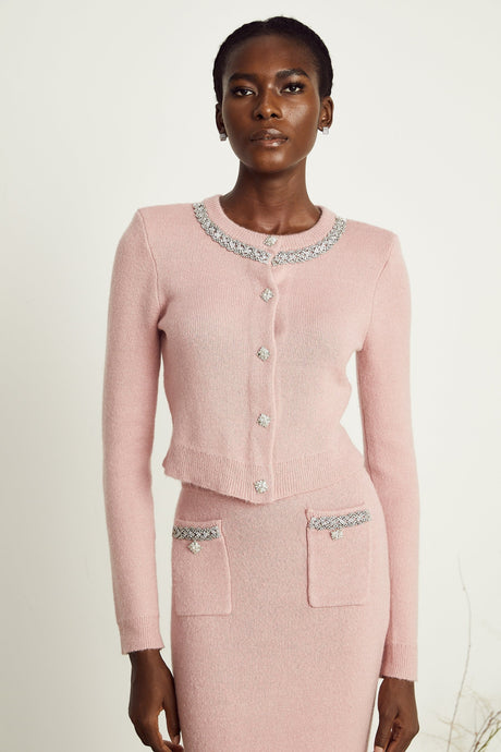Ruby Jacket & Skirt Crystal Pink Matching Set