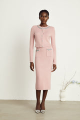 Ruby Jacket & Skirt Crystal Pink Matching Set