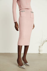 Ruby Jacket & Skirt Crystal Pink Matching Set
