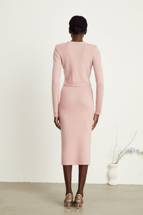 Ruby Jacket & Skirt Crystal Pink Matching Set