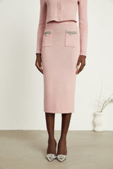 Ruby Jacket & Skirt Crystal Pink Matching Set