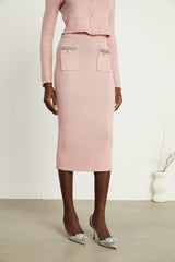 Ruby Jacket & Skirt Crystal Pink Matching Set