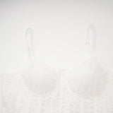 Rylan Midi Dress White Cut Out Belted Spaghetti Straps