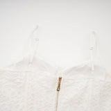 Rylan Midi Dress White Cut Out Belted Spaghetti Straps