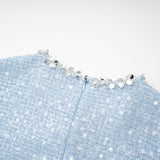 Rylee Mini Dress Blue Tweed Sequin Embellished