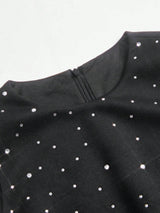 Sabina Midi Dress - Round Neck - Flared Hem - High Waist - Elegant Style - Belted & Zipper
