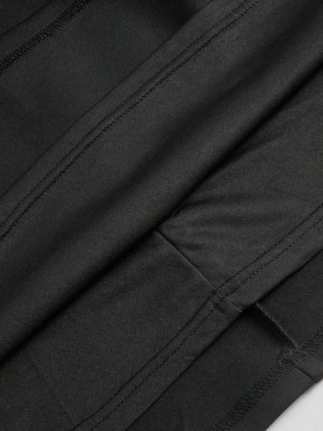 Sabina Midi Dress - Round Neck - Flared Hem - High Waist - Elegant Style - Belted & Zipper