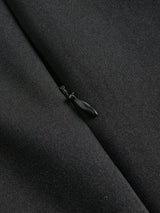 Sabina Midi Dress - Round Neck - Flared Hem - High Waist - Elegant Style - Belted & Zipper
