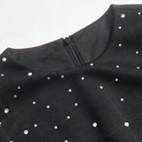 Sabina Midi Dress - Round Neck - Flared Hem - High Waist - Elegant Style - Belted & Zipper